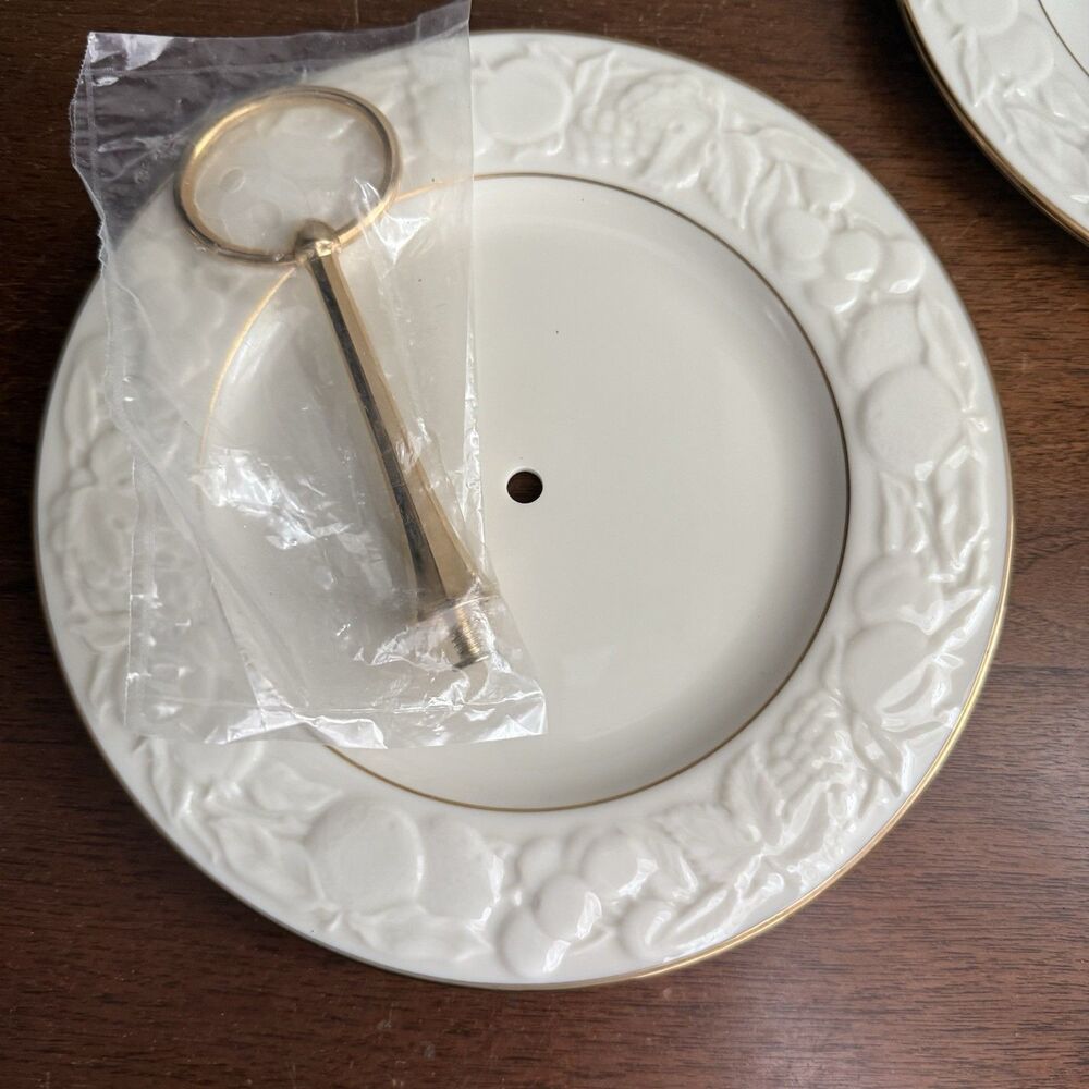 Lenox Fruits of Life 8” Terrace Salad Serving Plate Center Handle Gold Trim New